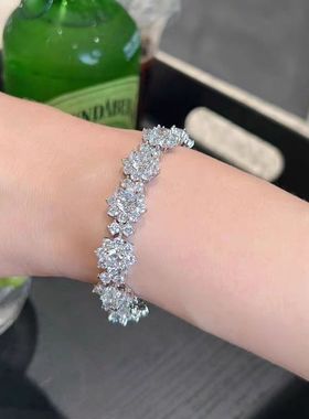 锆石微镶太阳花手链女高级满钻石ins小众设计潮花朵闺蜜手饰