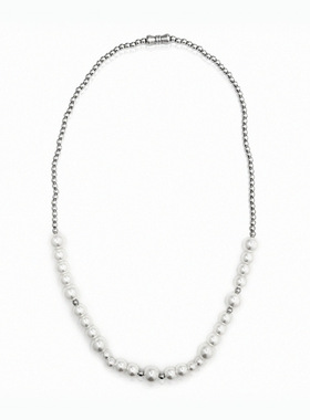 潮流时尚款钛钢珍珠锁骨项链流行饰品 嘻哈小众项链男女街头饰品