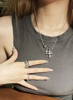 新款潮牌925纯银镶钻项链