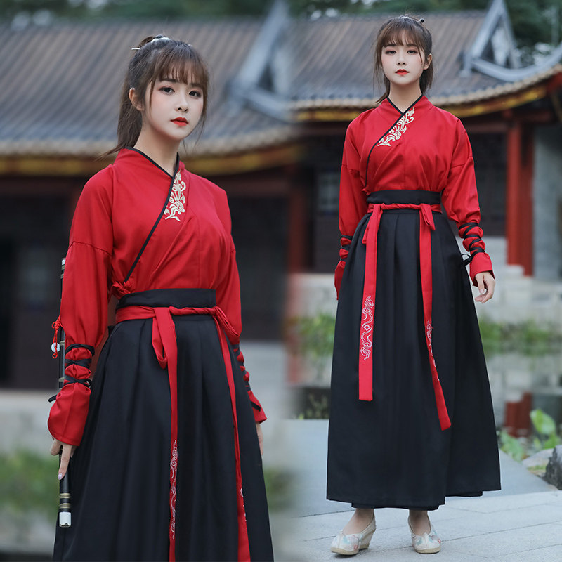 新款日常女中国风交领齐腰年会汉服 澳东秀民族服装/舞台装