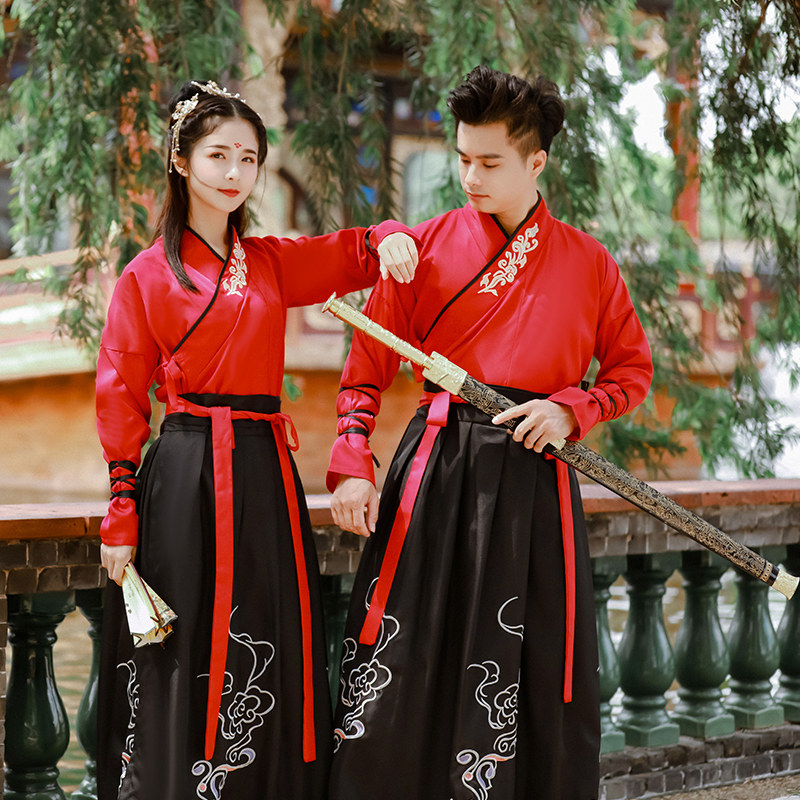 武侠风女中国风交领齐腰襦裙汉服 澳东秀民族服装/舞台装