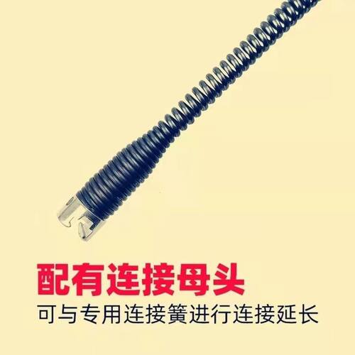 下水道管道马桶疏通弹簧12mm家用电钻疏通机防锈弹簧软簧疏通工具 - 图1