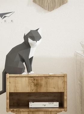 diy摆件立体简约现代客厅纸模