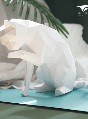 猫咪动物客厅几何立体insDIY纸模