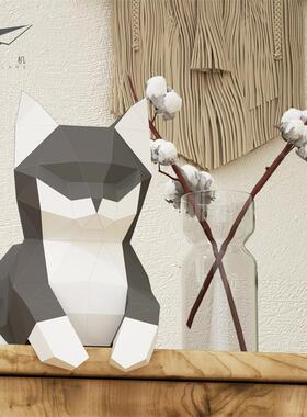 猫咪动物桌面摆件北欧装饰diy