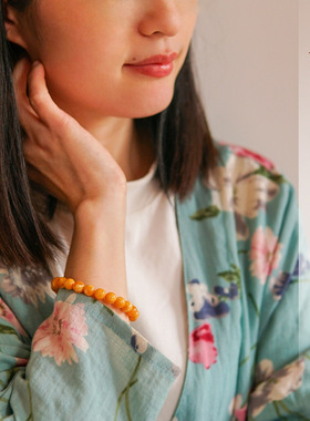 天然蜜蜡手串收藏级古董老蜜蜡欧