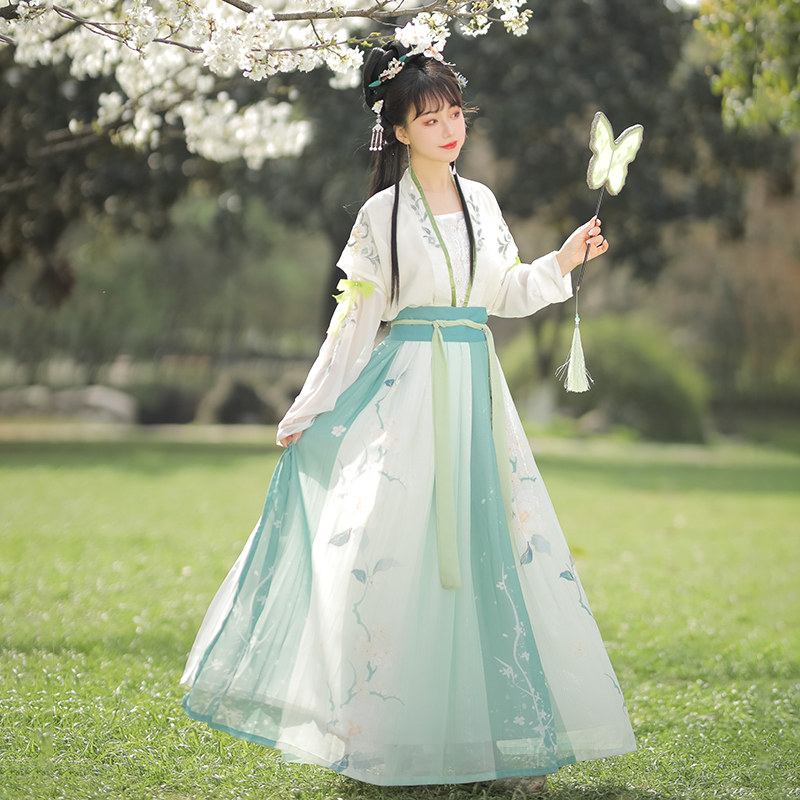 醉婵原创【碧落】唐风对襟齐胸汉服 醉婵汉服