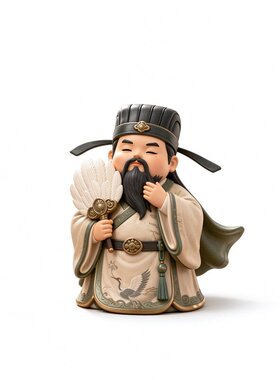 新中式诸葛亮摆件拿羽毛扇孔明人物摆设工位书桌客厅个性装饰礼物