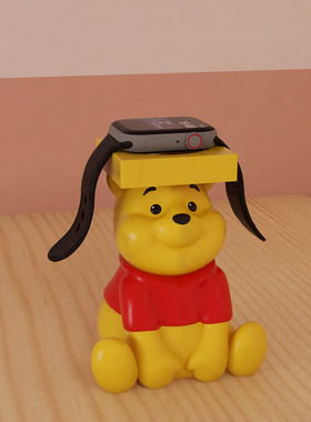 适用于applewatchS9苹果华为手表支架客厅桌面创意装饰品噗噗摆件