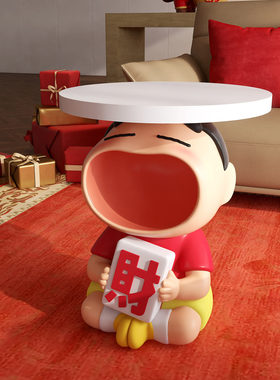 动漫周边发财蜡笔小新新居现代简约床头柜小型边几角几置物架摆件