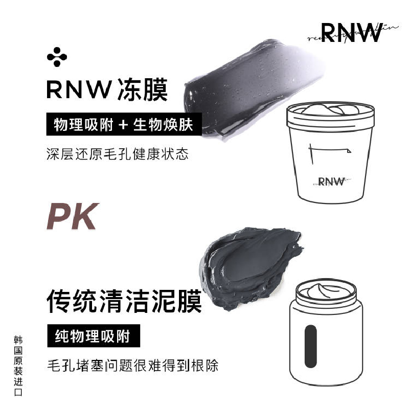 RNW冻膜深沉清洁涂抹式清洁面膜收缩毛孔去黑头粉刺泥膜官方旗舰-图2