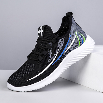 男士飞织网面鞋轻便透气跑步鞋休闲运动鞋男