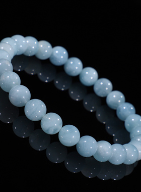 海蓝宝石7mm珠子手串手链晶莹