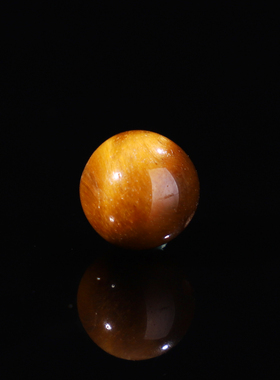 收藏级原矿黄虎眼石11.4mm单珠