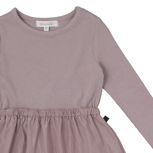 benebene韩国童装秋冬新款女童宝宝莫代尔柔软舒适假两件连衣裙 - 图2