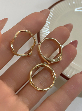 素圈波浪戒指女韩版小清新