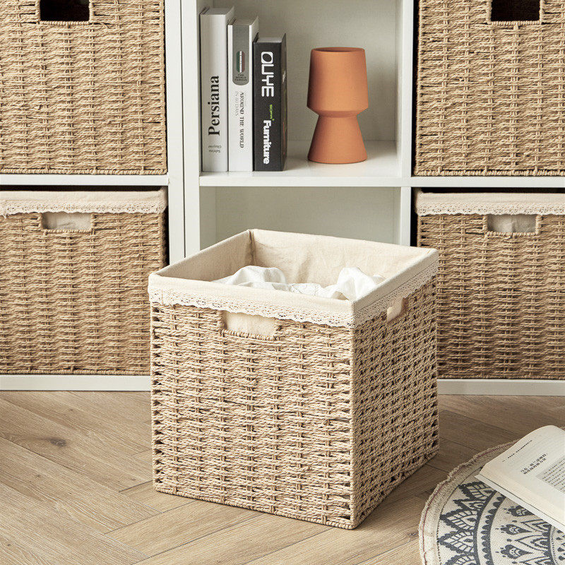 ins风书架编织收纳筐抽屉式收纳盒定制橱柜衣物收纳篮玩具杂物筐,淘宝优惠券,粉丝福利购,淘宝优惠卷