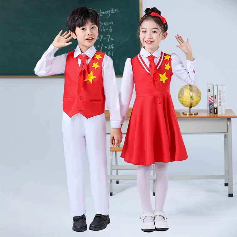 红歌儿童演出服中小学生合唱服红星闪闪诗歌朗诵服装少先队员礼服