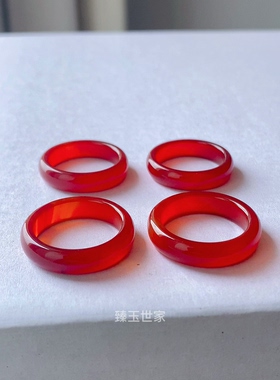 天然红玛瑙戒指指环男女款情侣小饰品首饰戒圈指环尾戒