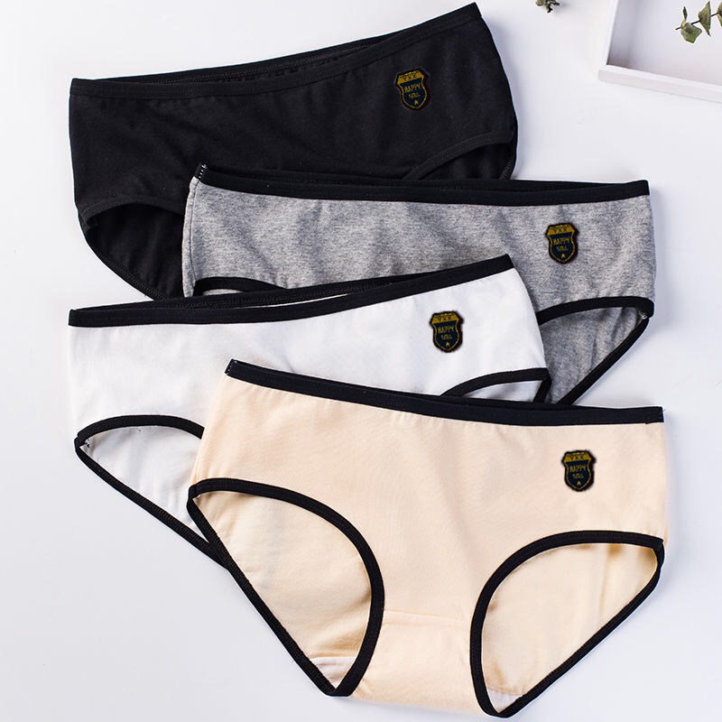 纯棉学生韩版抗菌中低腰三角裤头 福奇熊内裤