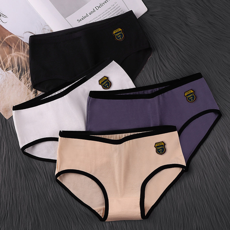 纯棉学生韩版抗菌中低腰三角裤头 福奇熊内裤