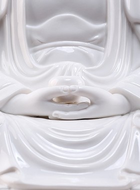 戴玉堂德化白瓷佛像阿弥陀佛家里供奉释迦牟尼如来家用药师佛摆件