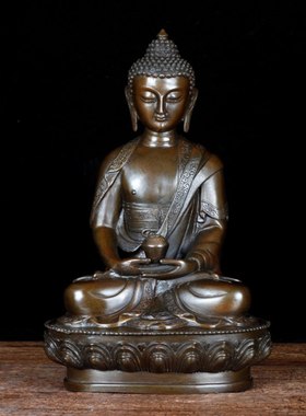 铜艺铺纯铜佛像摆件佛药师佛摩三宝尼阿弥陀佛三世佛释迦铜尼泊尔