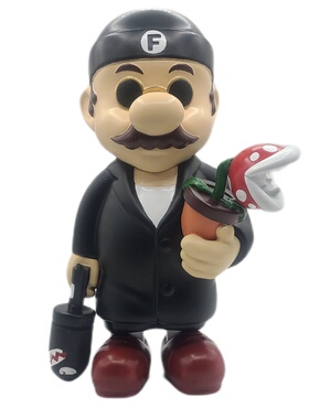 潮玩30CM高马里奥黑色家居摆件订购直播间生日礼物摆件装饰装饰