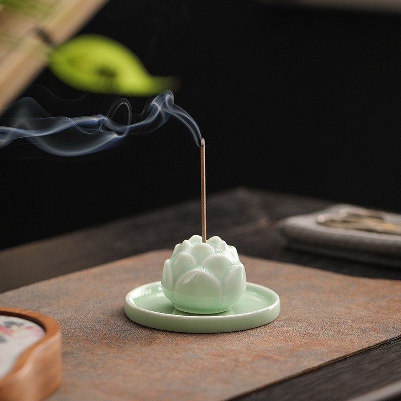 创意莲花线香香插底座插茶道香沉香薰炉摆件家用座室内香香檀香点,淘宝优惠券,粉丝福利购,淘宝优惠卷