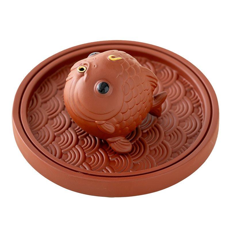 紫砂招财锦鲤香插家用创意线迷你室内宠香香炉摆件香座养可薰炉茶,淘宝优惠券,粉丝福利购,淘宝优惠卷