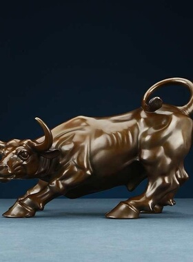 黄铜牛摆件旺市牛华尔街开业礼品办公室牛玄关送礼家居