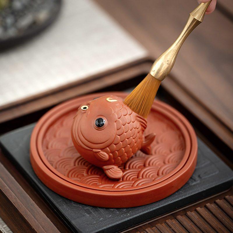 紫砂招财锦鲤香插家用创意线迷你室内宠香香炉摆件香座养可薰炉茶,淘宝优惠券,粉丝福利购,淘宝优惠卷