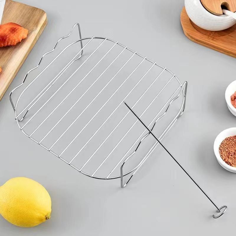 空气炸锅配件架子烤架通用不锈钢双层专用烧烤串架厨房家用食品级,淘宝优惠券,粉丝福利购,淘宝优惠卷