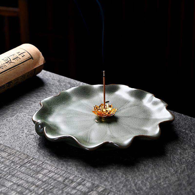 大号 荷花陶瓷香盘香炉盘香线香香插底座托盘家用中式插香香托,淘宝优惠券,粉丝福利购,淘宝优惠卷