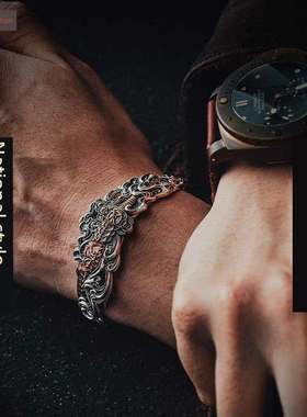 仙道手镯丨开口手环链男士个性国风铜钱剑饰品男款1月发