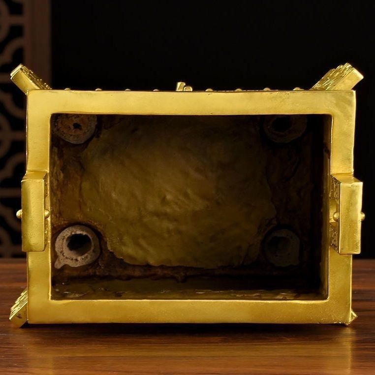 纯黄铜香炉铜鼎聚宝鼎鼎方四诚信足鼎盛鼎保平安千秋摆件,淘宝优惠券,粉丝福利购,淘宝优惠卷