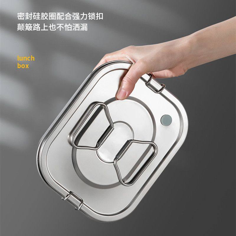 不锈钢饭盒304方形饭缸打食堂盖饭带带上班族餐盒提手学生饭盒蒸,淘宝优惠券,粉丝福利购,淘宝优惠卷