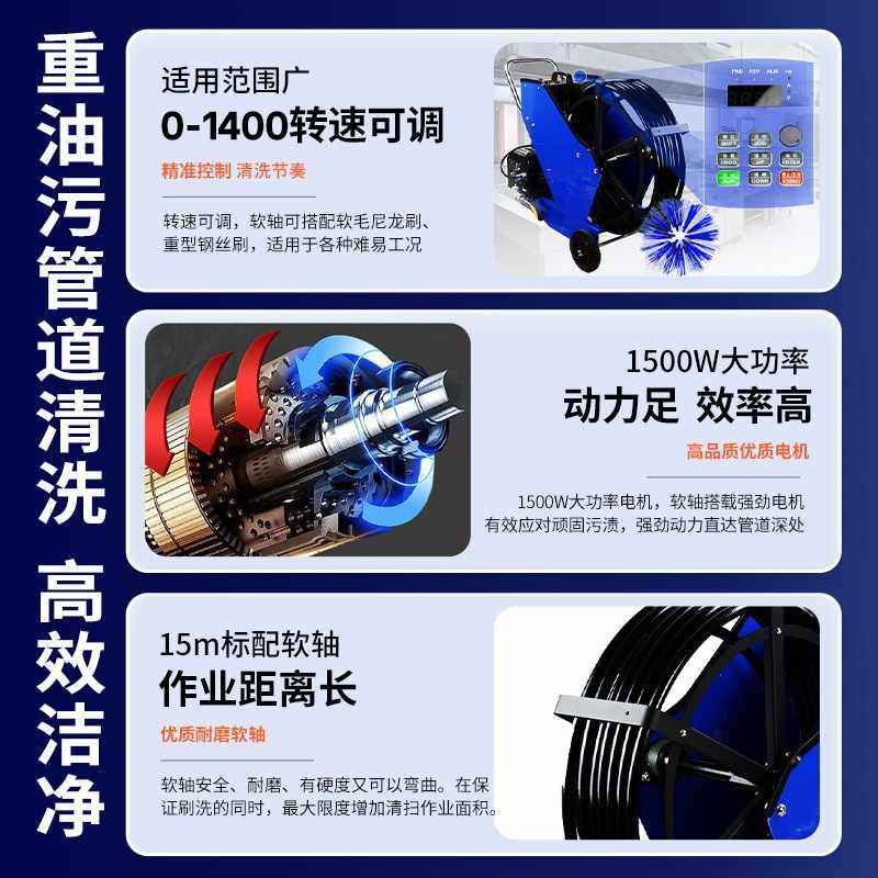 商用饭店酒店油烟管道清洗机工业重油污耐磨清洗设备厂家去油污CE,淘宝优惠券,粉丝福利购,淘宝优惠卷