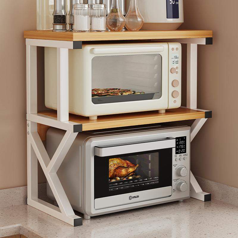 厨房微波炉置物架多功能家用台面双层分层储物架收纳支架架子烤箱,淘宝优惠券,粉丝福利购,淘宝优惠卷