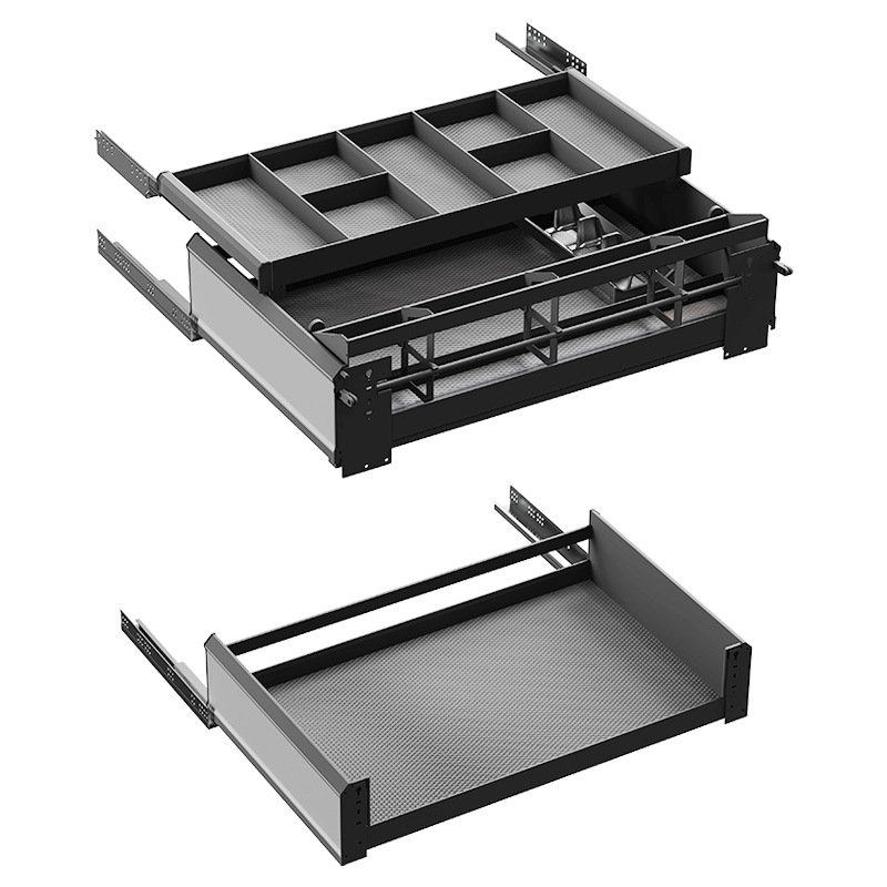 厨房碗碟收纳篮抽屉式锅具调味收纳置物架三层倾斜沥水碗篮抽中抽,淘宝优惠券,粉丝福利购,淘宝优惠卷