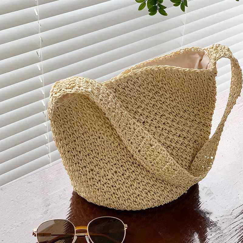 新品 韩版手工包时尚草编包水桶包海边度假沙滩包,淘宝优惠券,粉丝福利购,淘宝优惠卷