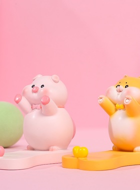 动感柴柴与福气猪手机平板懒人宝解压桌面支架可爱摆件支撑架创意