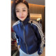 European products early autumn new style Encore red three-bar stand collar short jacket for women versatile slim zipper cardigan jacket