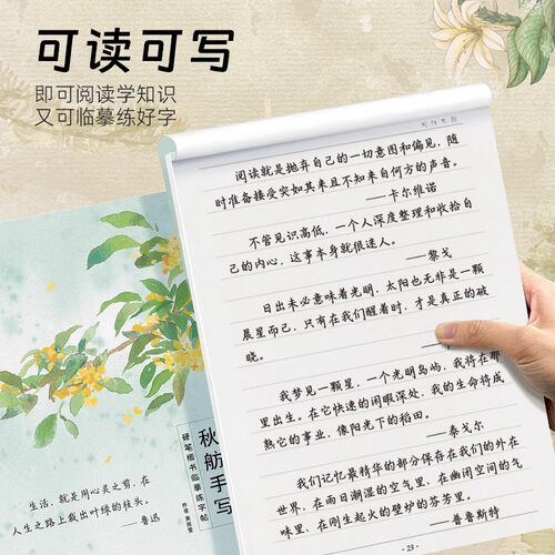 秋舫手写楷书字帖成人硬笔钢笔练字女生字体漂亮大气成年男生行楷手写体静心临摹落鲸体大学生高中生初中生专用初学者入门带临摹纸 - 图2