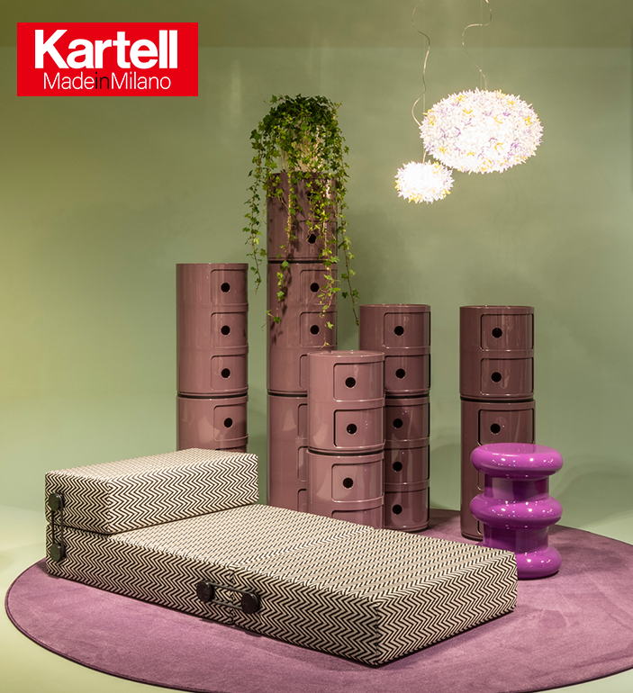 Kartell意式现代简约多色整装收纳卧室床头柜储物柜COMPONIBILI - 图1