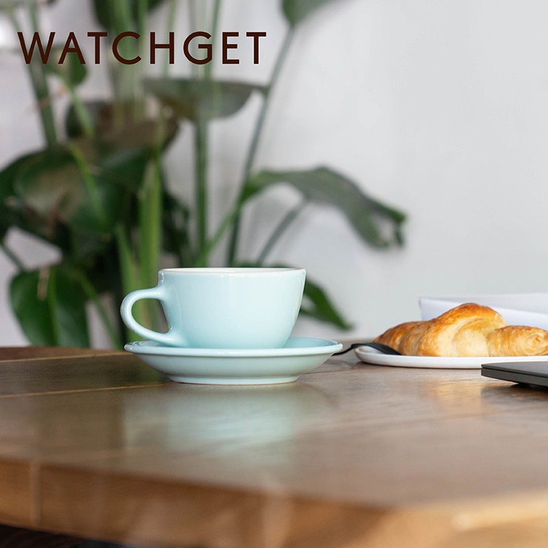 watchget咖啡杯拿铁拉花陶瓷专业意式大口杯碟子盘套装280ml球底 - 图0