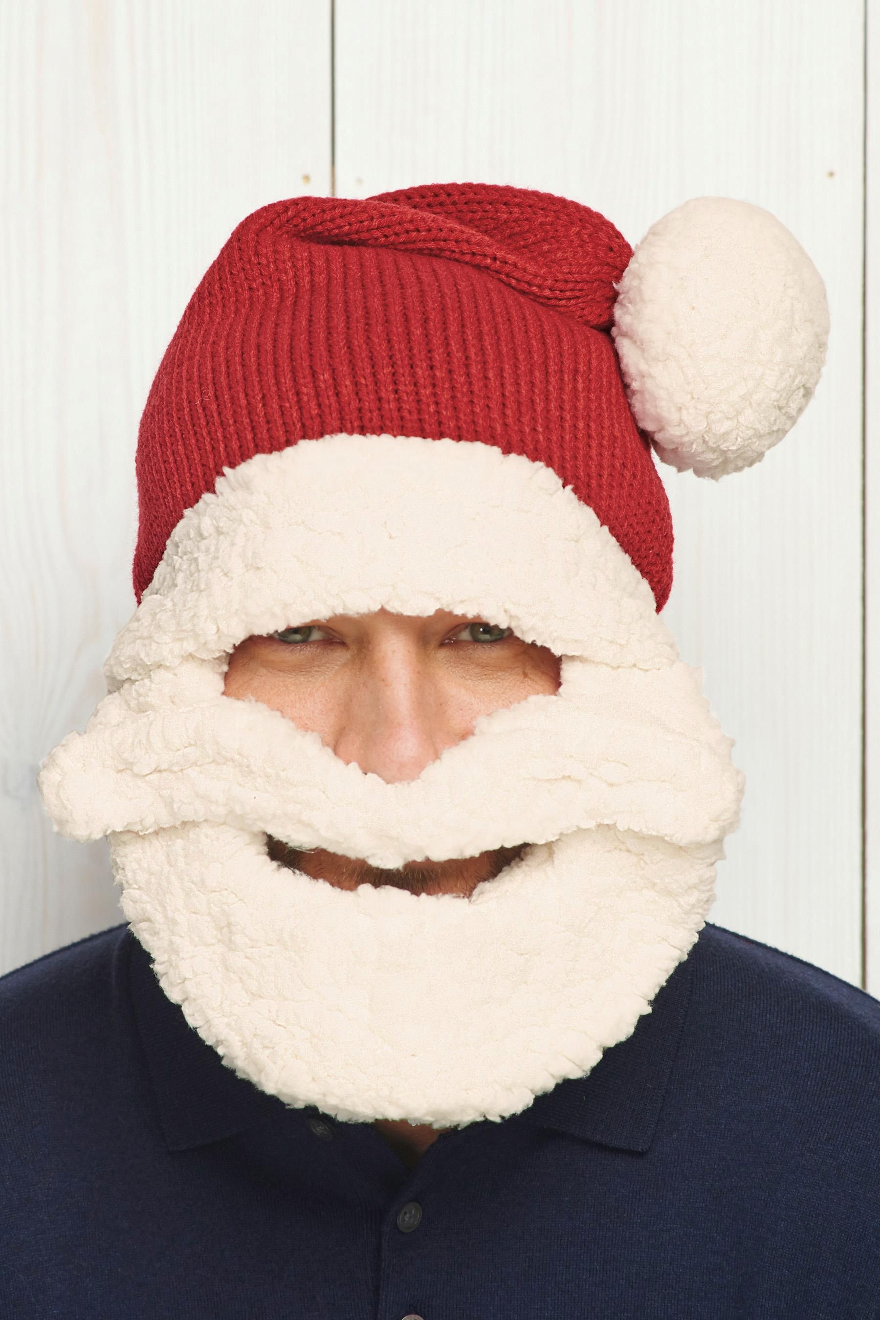 圣诞帽 Bearded Christmas hat Santa hat cosplay funny show - 图0