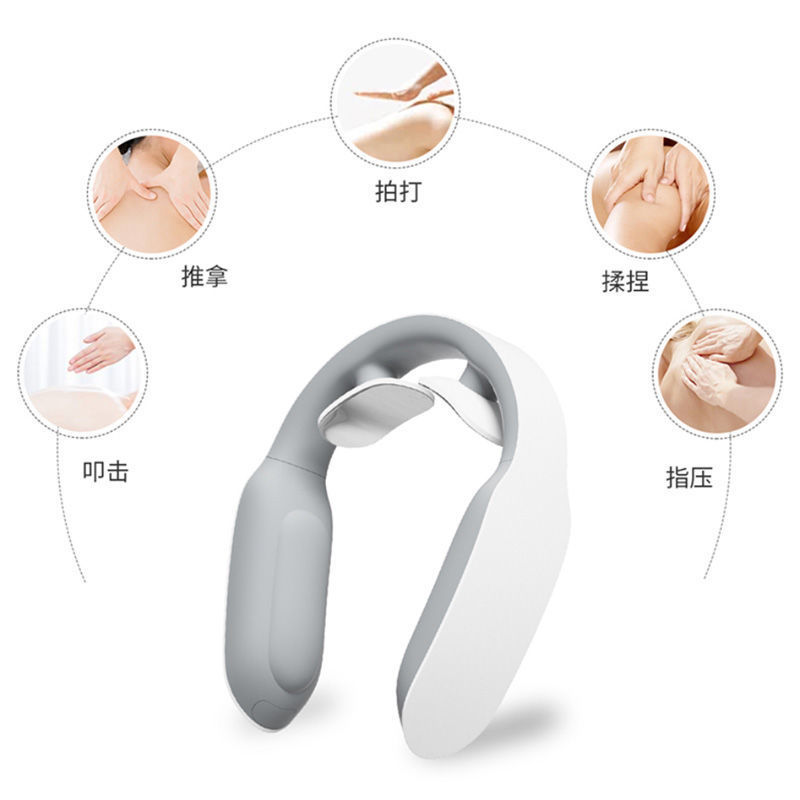MINISO名创优品电动多功能颈椎按摩器仪揉捏家用颈部恒温热敷拍打-图0