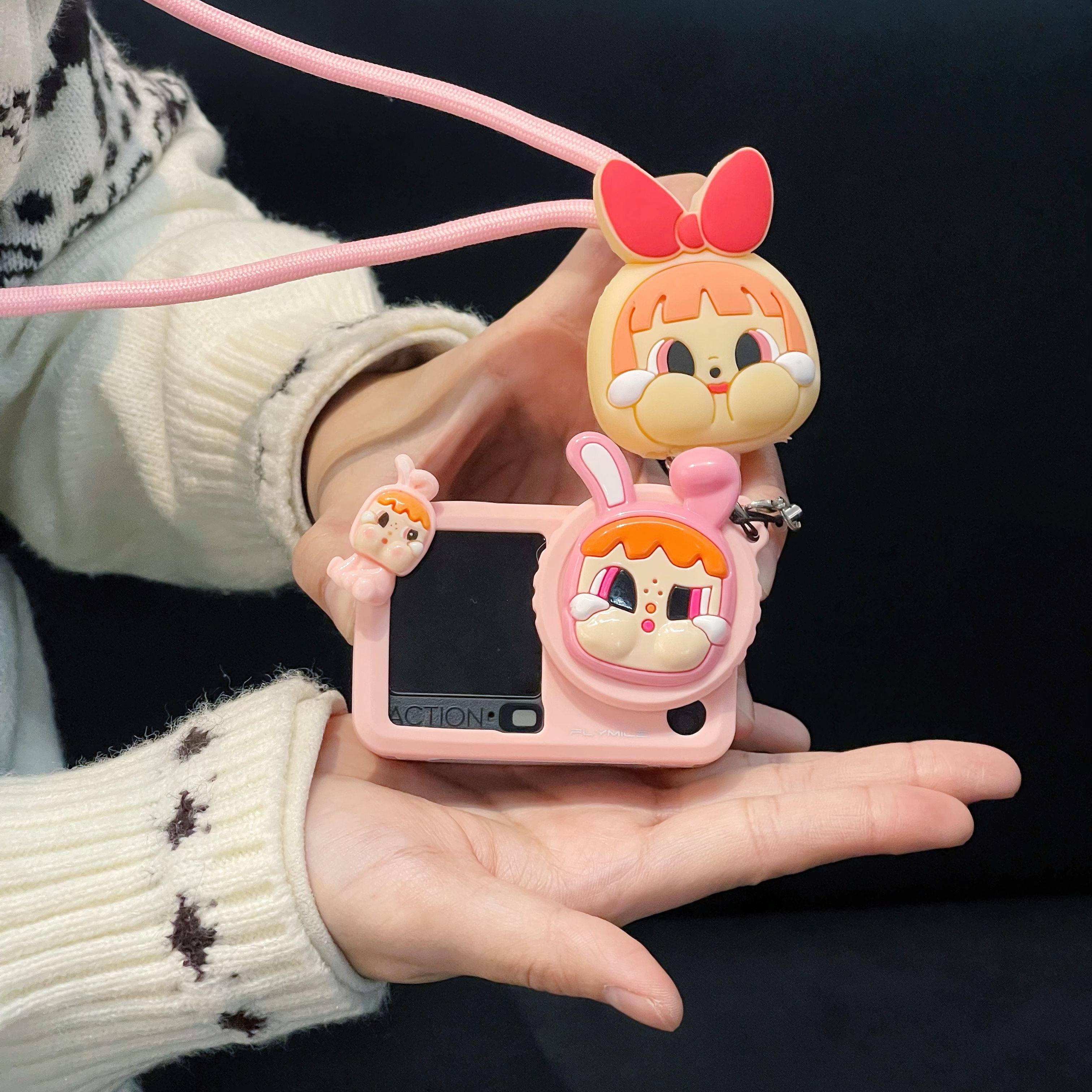 粉色哭娃适用新款大疆Action6运动相机保护套action5pro/4/3收纳盒防丢防刮相机保护套镜头盖防丢保护硅胶套,淘宝优惠券,粉丝福利购,淘宝优惠卷