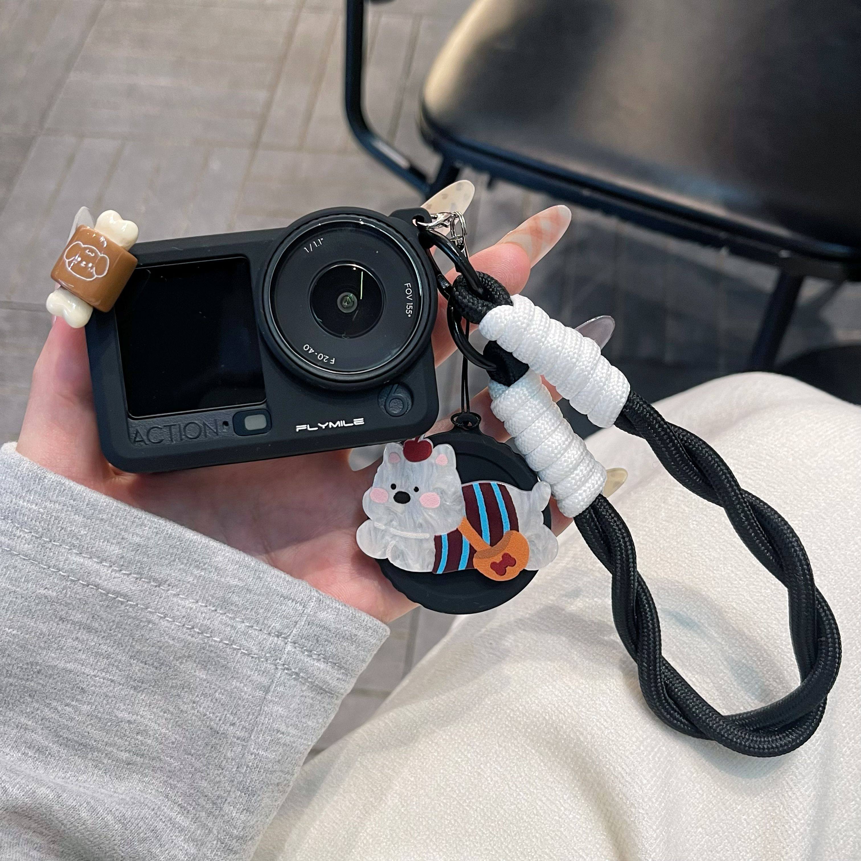 可爱条纹小狗适用新款大疆Action6运动相机保护套action5pro/4/3收纳盒防丢防刮相机保护套镜头盖防丢保护套,淘宝优惠券,粉丝福利购,淘宝优惠卷